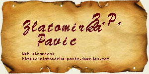 Zlatomirka Pavić vizit kartica